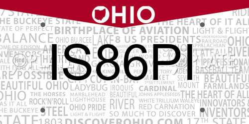 IS86PI Ohio License Plate