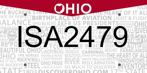 ISA2479 Ohio License Plate