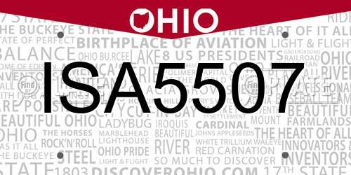 ISA5507 Ohio License Plate