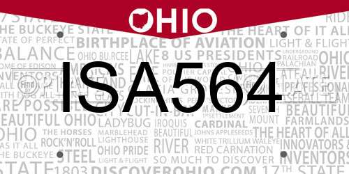 ISA564 Ohio License Plate