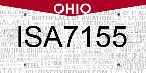 ISA7155 Ohio License Plate