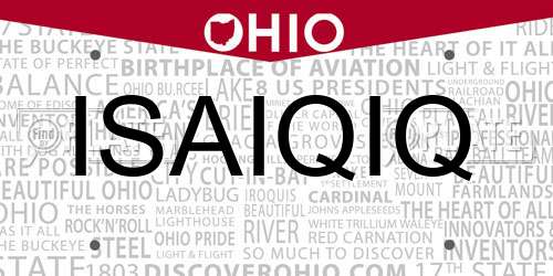 ISAIQIQ Ohio License Plate