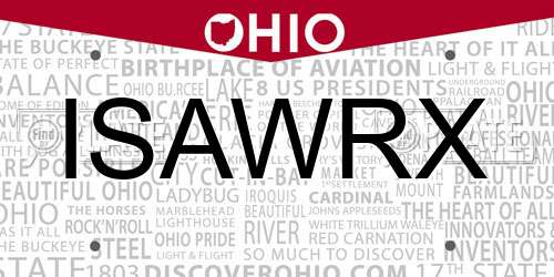ISAWRX Ohio License Plate