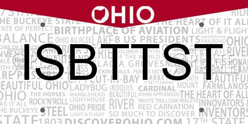 ISBTTST Ohio License Plate
