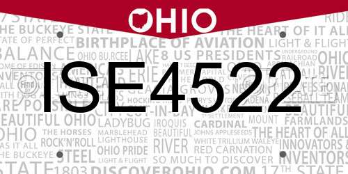 ISE4522 Ohio License Plate