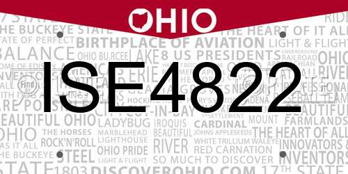 ISE4822 Ohio License Plate