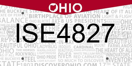 ISE4827 Ohio License Plate