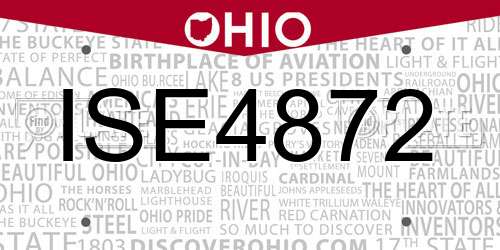 ISE4872 Ohio License Plate