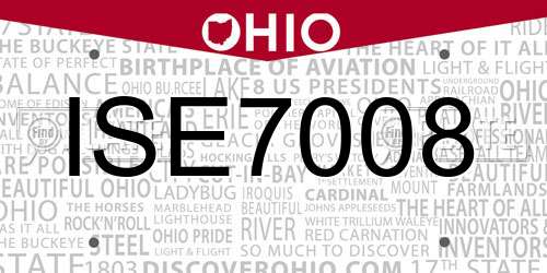 ISE7008 Ohio License Plate