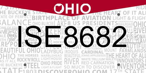 ISE8682 Ohio License Plate