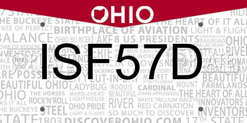 ISF57D Ohio License Plate