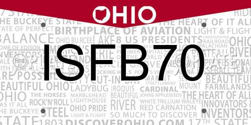 ISFB70 Ohio License Plate
