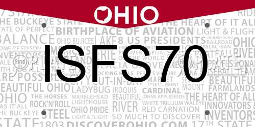 ISFS70 Ohio License Plate
