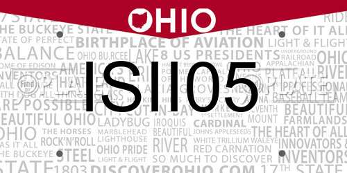 ISII05 Ohio License Plate