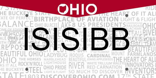 ISISIBB Ohio License Plate