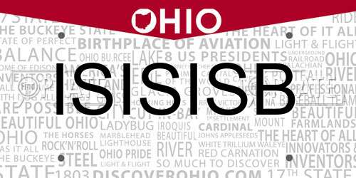 ISISISB Ohio License Plate