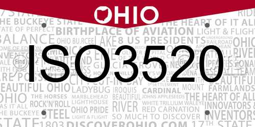 ISO3520 Ohio License Plate
