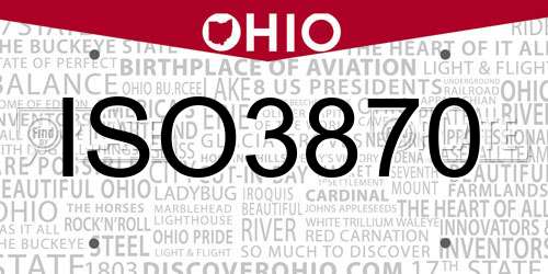 ISO3870 Ohio License Plate