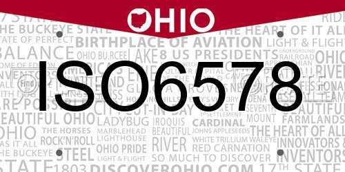 ISO6578 Ohio License Plate