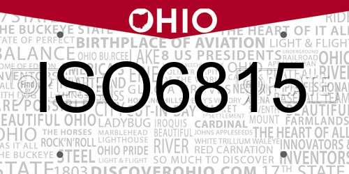 ISO6815 Ohio License Plate