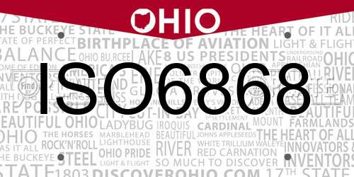 ISO6868 Ohio License Plate