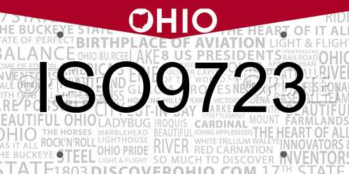 ISO9723 Ohio License Plate