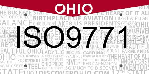ISO9771 Ohio License Plate