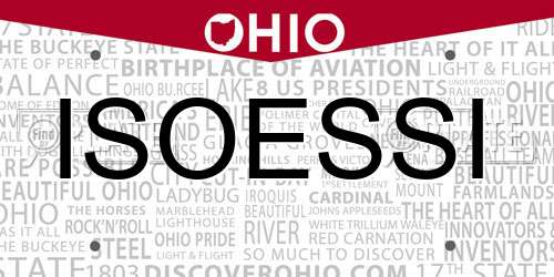 ISOESSI Ohio License Plate