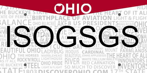 ISOGSGS Ohio License Plate