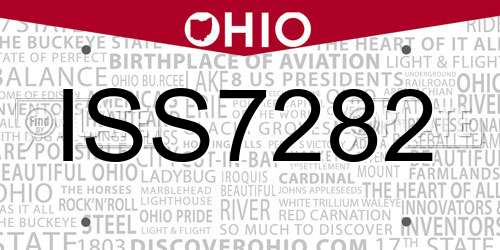 ISS7282 Ohio License Plate