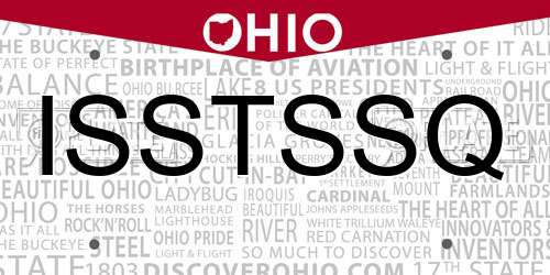 ISSTSSQ Ohio License Plate