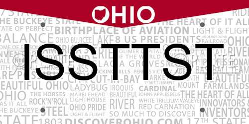 ISSTTST Ohio License Plate