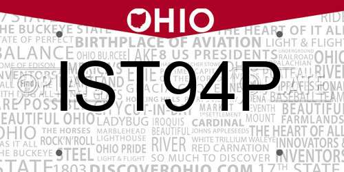 IST94P Ohio License Plate