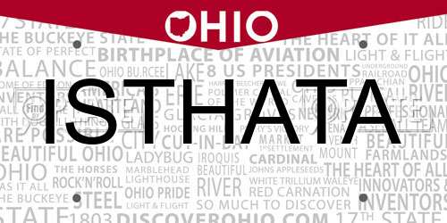 ISTHATA Ohio License Plate