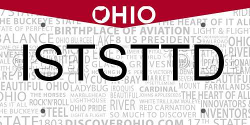 ISTSTTD Ohio License Plate