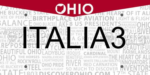 ITALIA3 Ohio License Plate