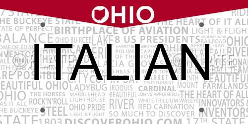 ITALIAN Ohio License Plate