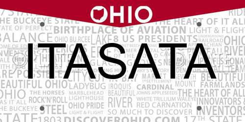 ITASATA Ohio License Plate