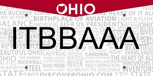ITBBAAA Ohio License Plate