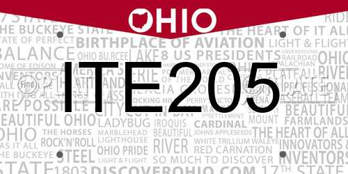 ITE205 Ohio License Plate