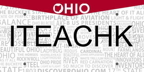 ITEACHK Ohio License Plate