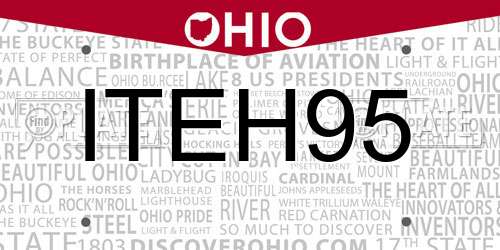 ITEH95 Ohio License Plate