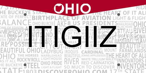 ITIGIIZ Ohio License Plate