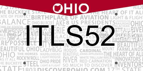 ITLS52 Ohio License Plate