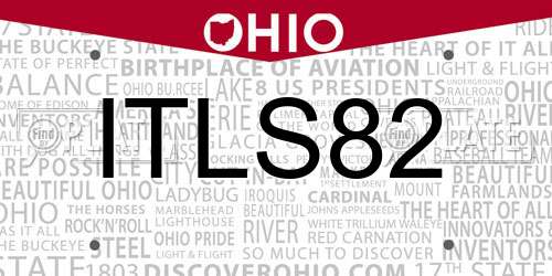 ITLS82 Ohio License Plate
