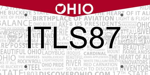 ITLS87 Ohio License Plate