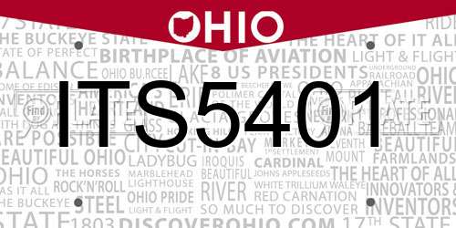 ITS5401 Ohio License Plate