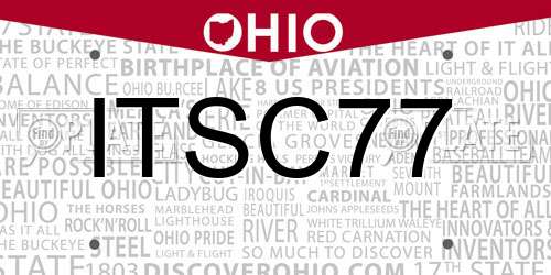 ITSC77 Ohio License Plate