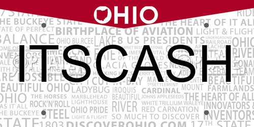 ITSCASH Ohio License Plate