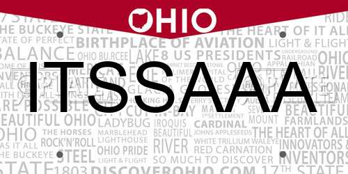 ITSSAAA Ohio License Plate